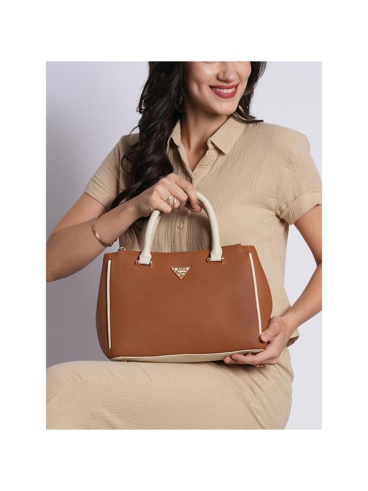 Lavie Signature Tan Womens Columbia 3C Satchel Bag (L)-picture-22