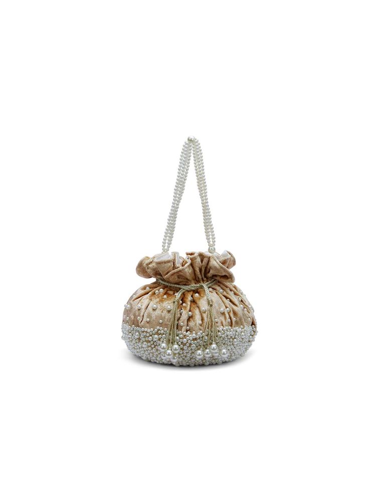 Lavie Signature Womens Gold Lowell Beads Potli Bag (L)-image-7