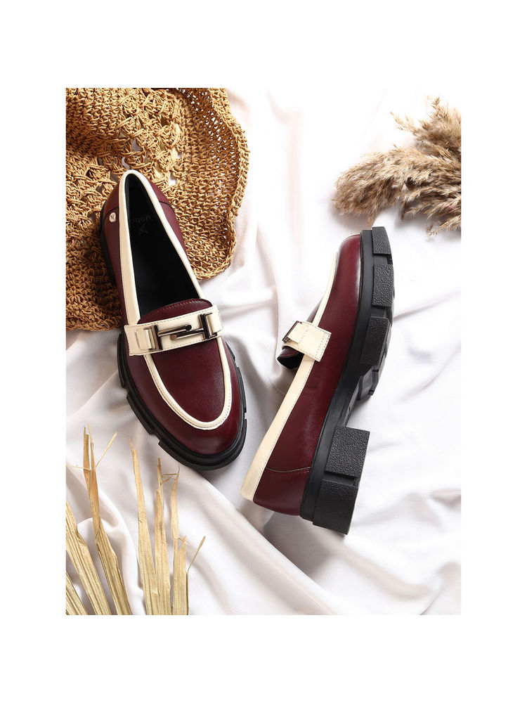 Yoho Women Maroon Stella 001 Slip On Loafers-picture-21