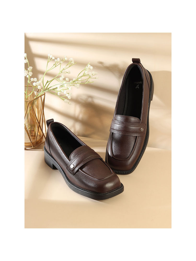 Yoho Women Brown Stella 002 Slip On Loafers-image-21