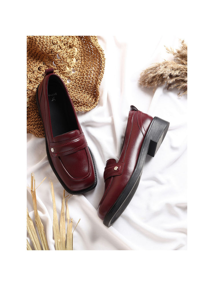 Yoho Women Maroon Stella 002 Slip On Loafers-image-36