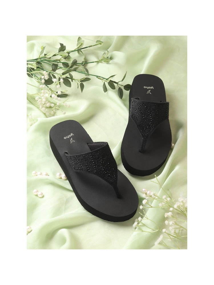 Yoho Women Black Sdl Flipflops-picture-26