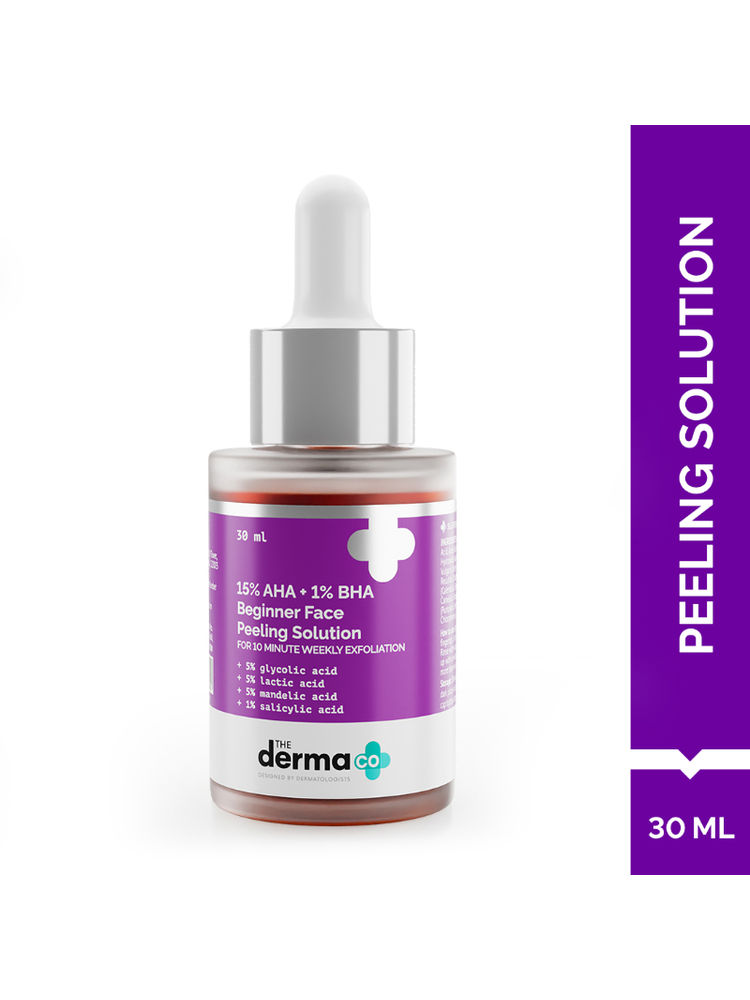 The Derma Co 15% AHA + 1% BHA Peeling Solution for Beginners for Glowing Skin In 10 Minutes