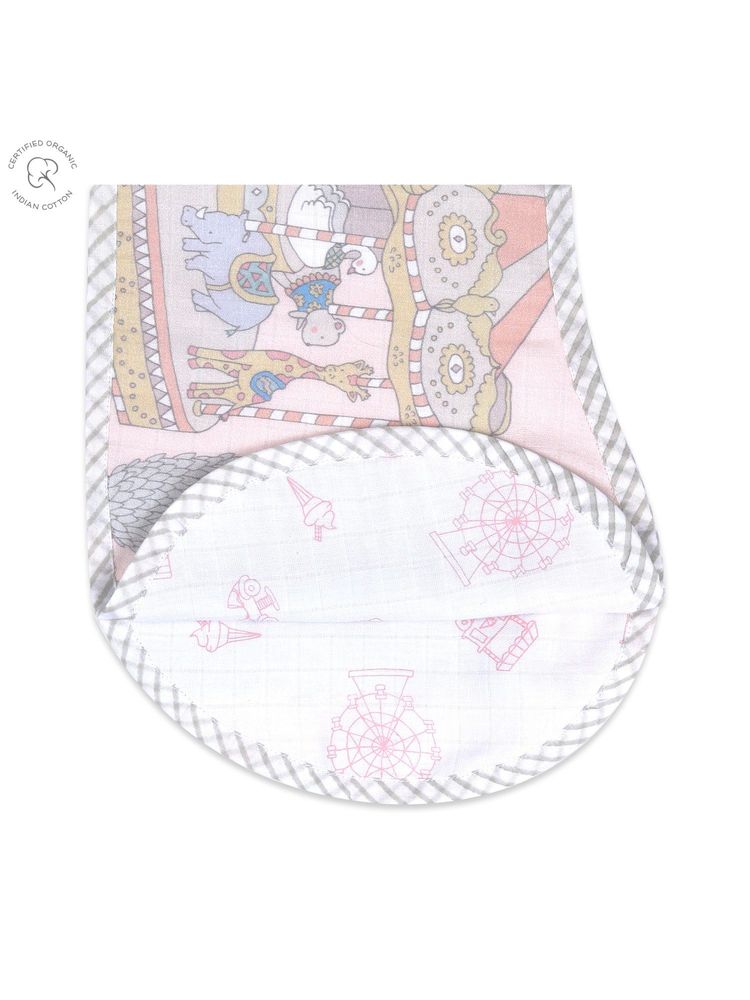 Masilo Organic Cotton Muslin Feeding Burpcloths,super soft,Newborn Pack of 1-Carnival-image-28
