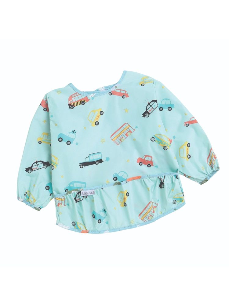 Polka Tots Waterproof Full Sleeves Apron Feeding Bibs for Baby Car Print-image-49