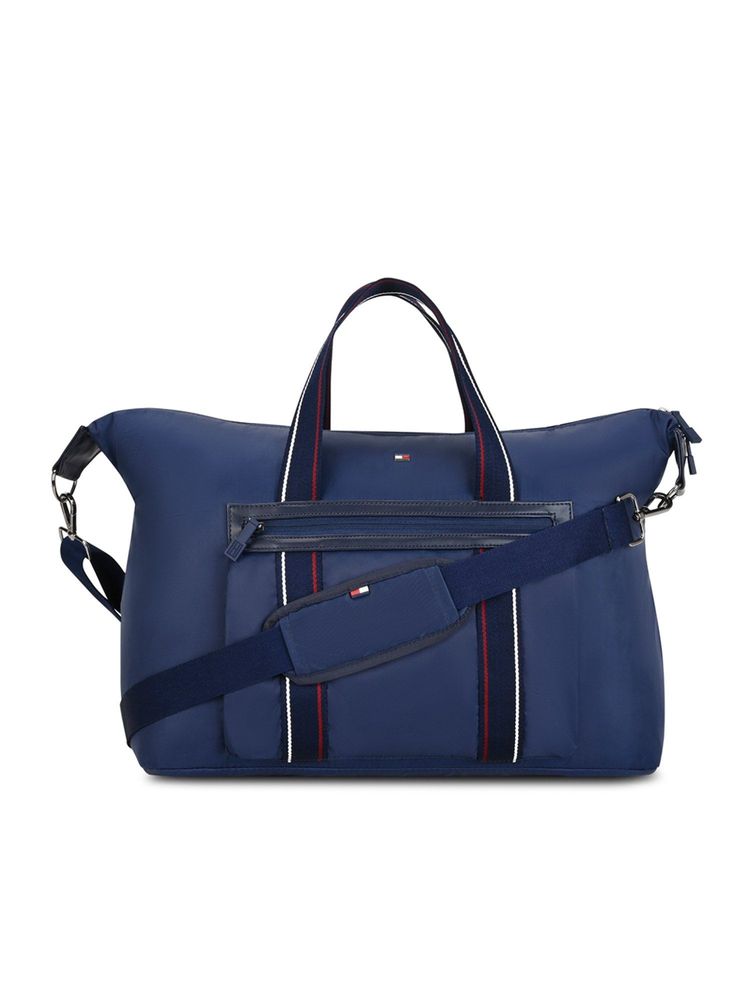 Tommy Hilfiger Unisex Lingon Polyester Navy Blue Duffle Bag with Detachable Strap-image-28