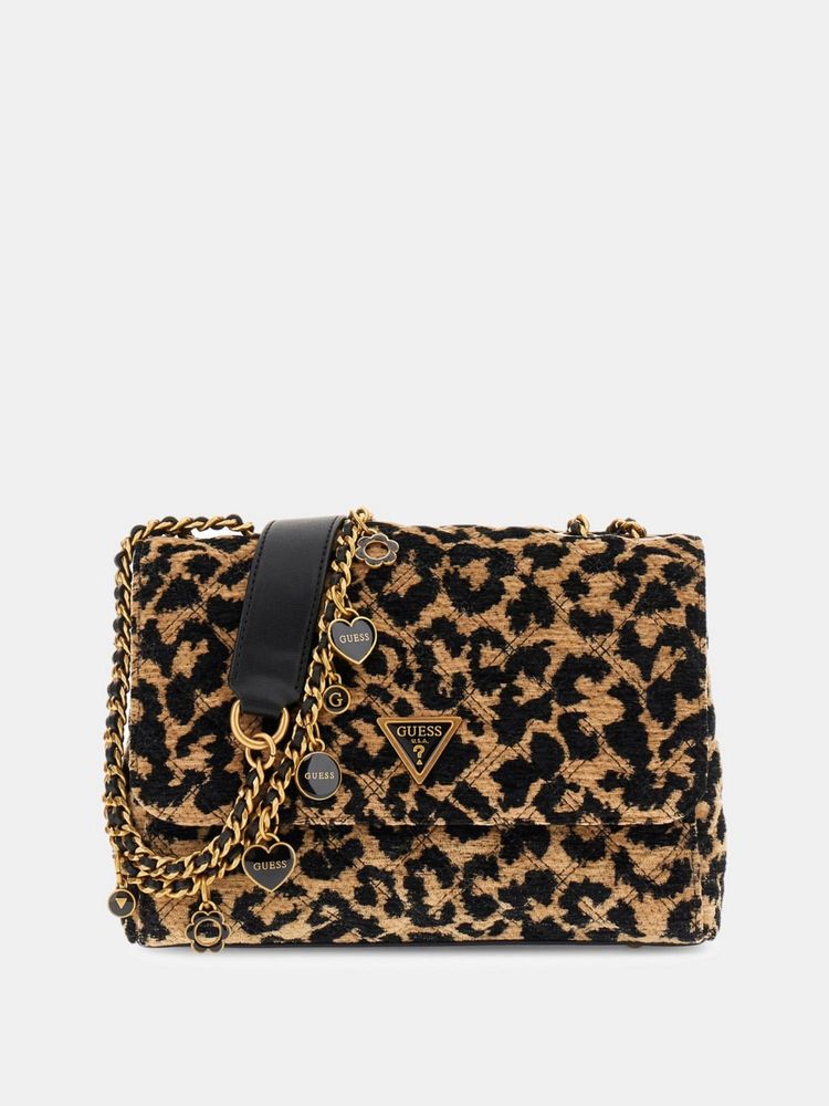 guess fashion Guess Light Brown Animal Print Giully Crossbody Bag-picture-11