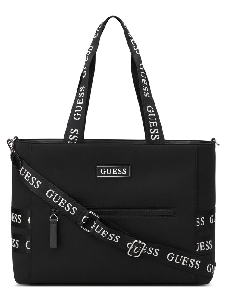 guess fashion Guess Black Solid Garnon Shoulder Bag-picture-11