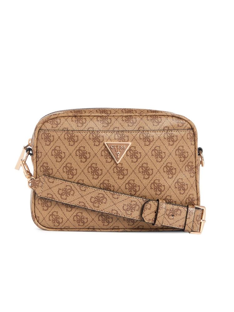guess fashion Guess Brown Printed Meridian Crossbody Bag with Detachable Strap-picture-22