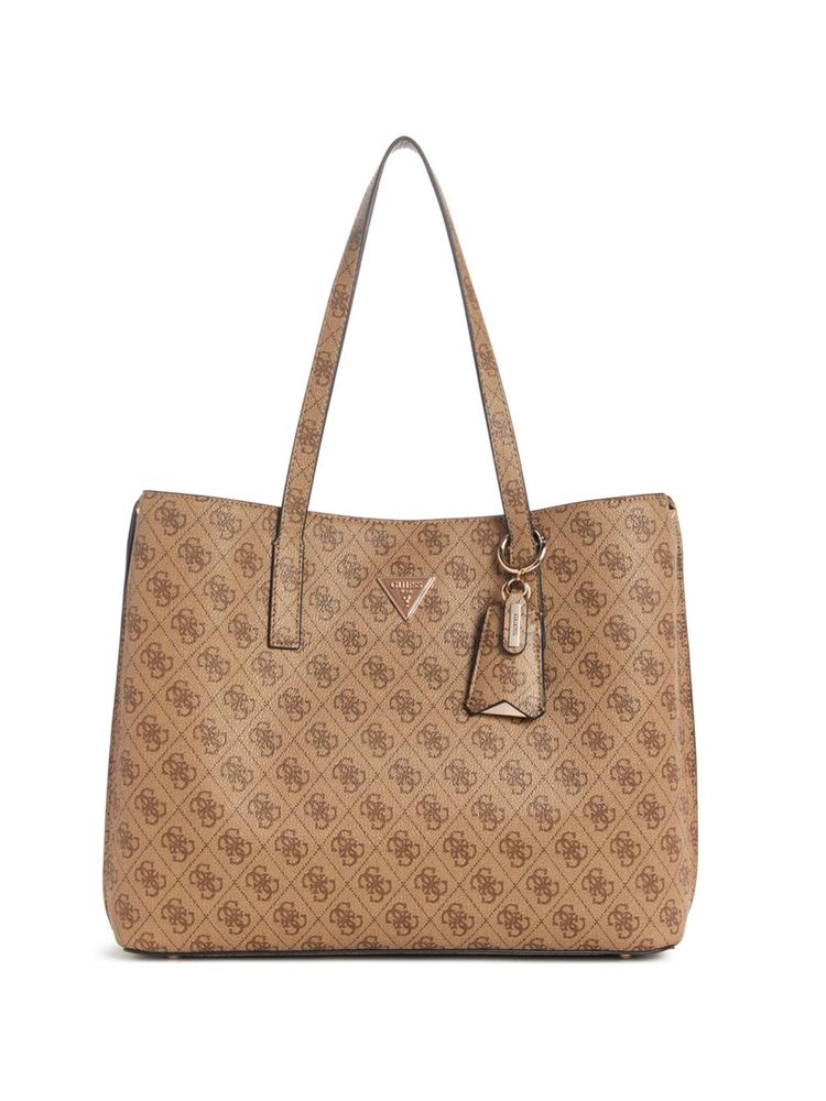 guess fashion Guess Brown Printed Meridian Girlfriend Tote Bag-picture-17