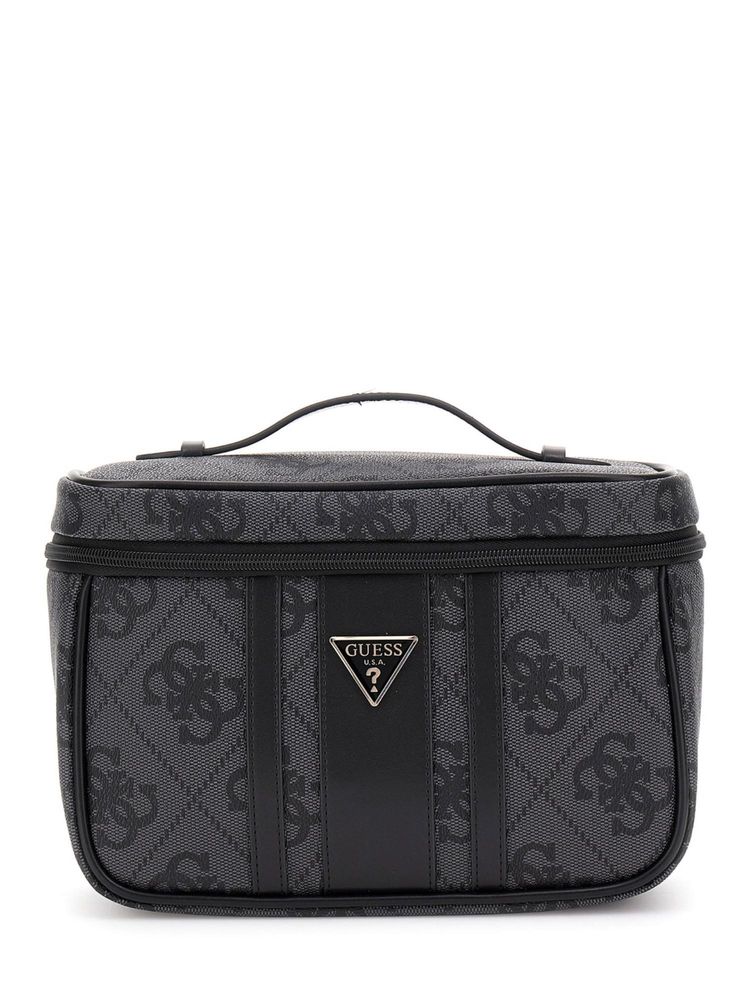 guess fashion Guess Charcoal Grey Printed Erenia Toiletry Bag-picture-11