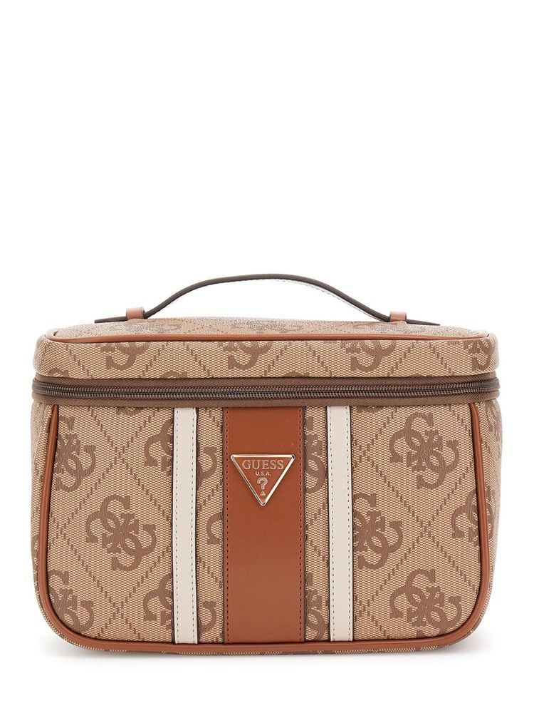 guess fashion Guess Beige Printed Erenia Toiletry Bag-picture-17