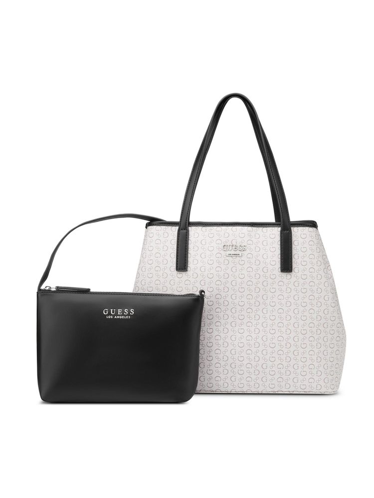guess fashion Guess Off White Printed Portini Trap Tote Bag with Pouch-picture-19