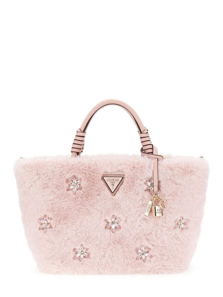 guess fashion Guess Pink Embellished Shaida Tote Bag with Detachable Strap-picture-12