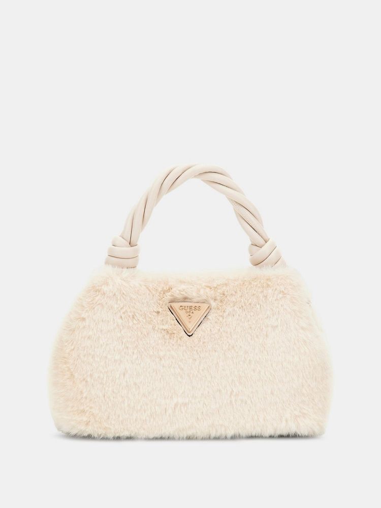 guess fashion Guess Beige Solid Shaida Top Handle Crossbody Bag with Detachable Strap-picture-37