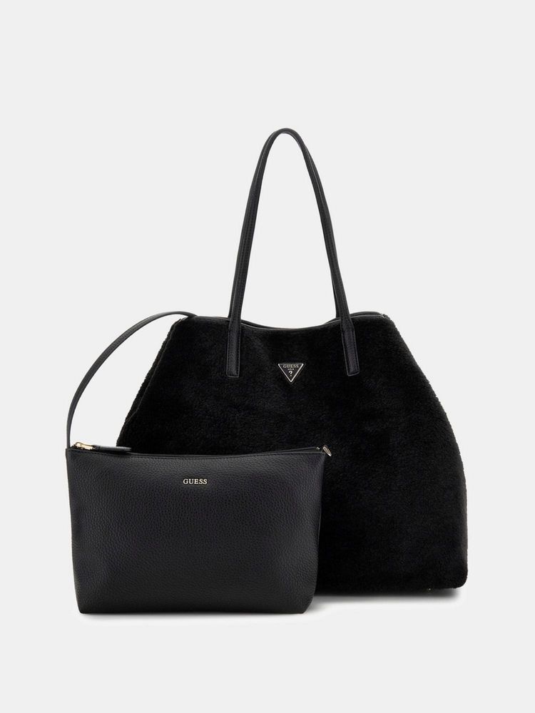 guess fashion Guess Black Solid Victtoria 2 In 1 Tote Bag with Pouch-picture-23