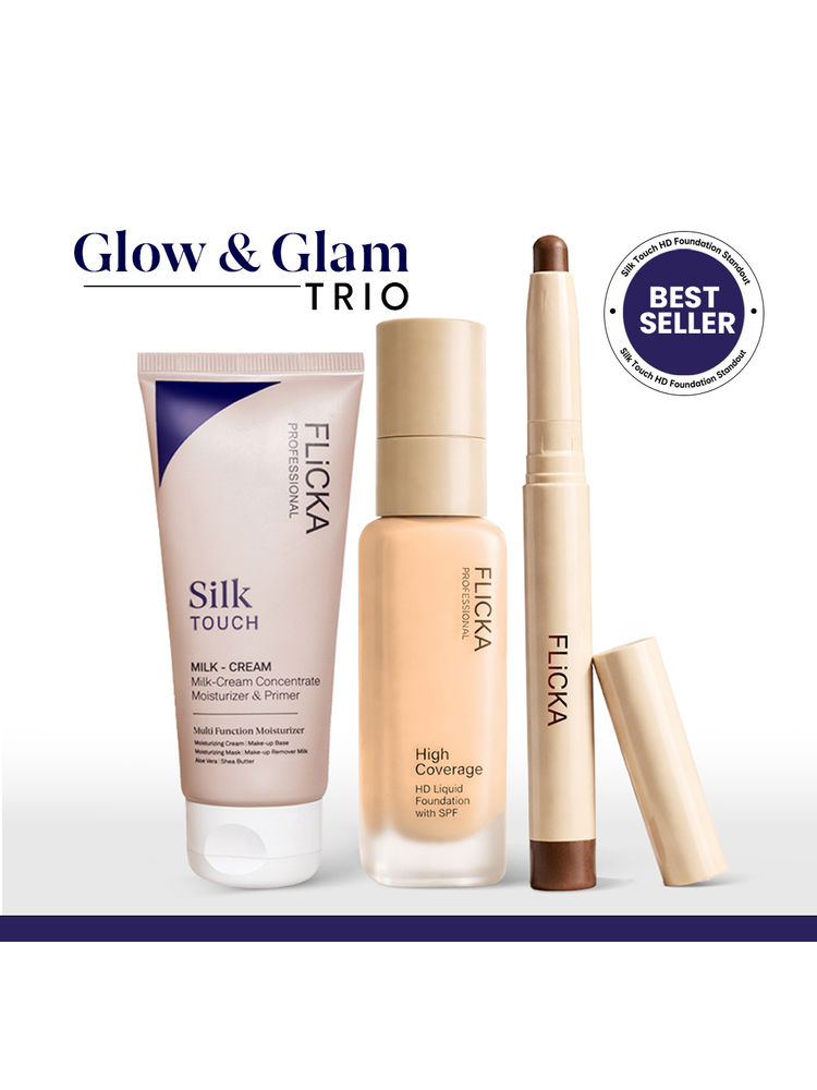 FLiCKA Combo - Hd Liquid Foundation 101 Fair + Silk Touch Primer + Standout Lipstick-picture-12