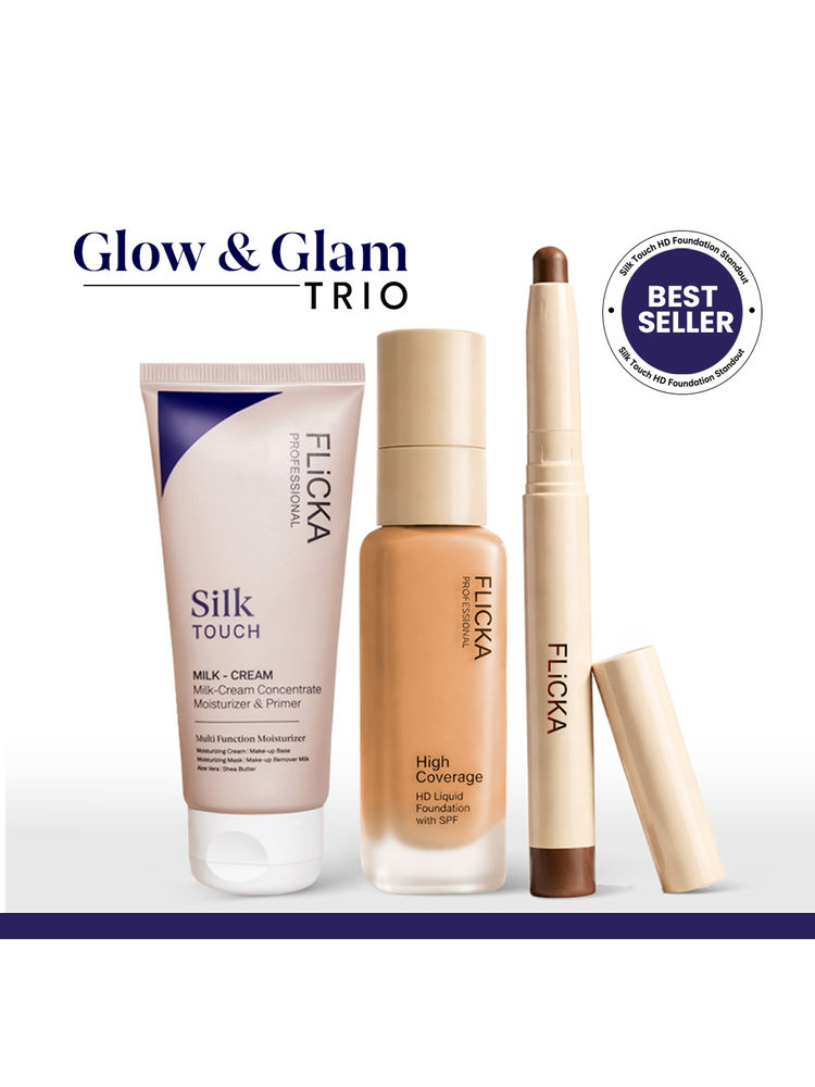 FLiCKA Combo - Hd Liquid Foundation 305 Dusky + Silk Touch Primer + Standout Lipstick-image-29