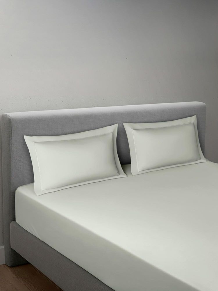 SANSAAR A D'DECOR BRAND LIVE CONSCIOUSLY Glacier Grey 1 Bedsheet with 2 Pillow Covers (King)-image-19