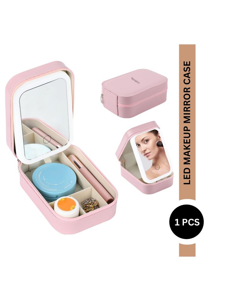 Kayanara Makeup Organizer With Led Mirror, Travel Case With Jewelry Storage And 3 Color Light-image-20