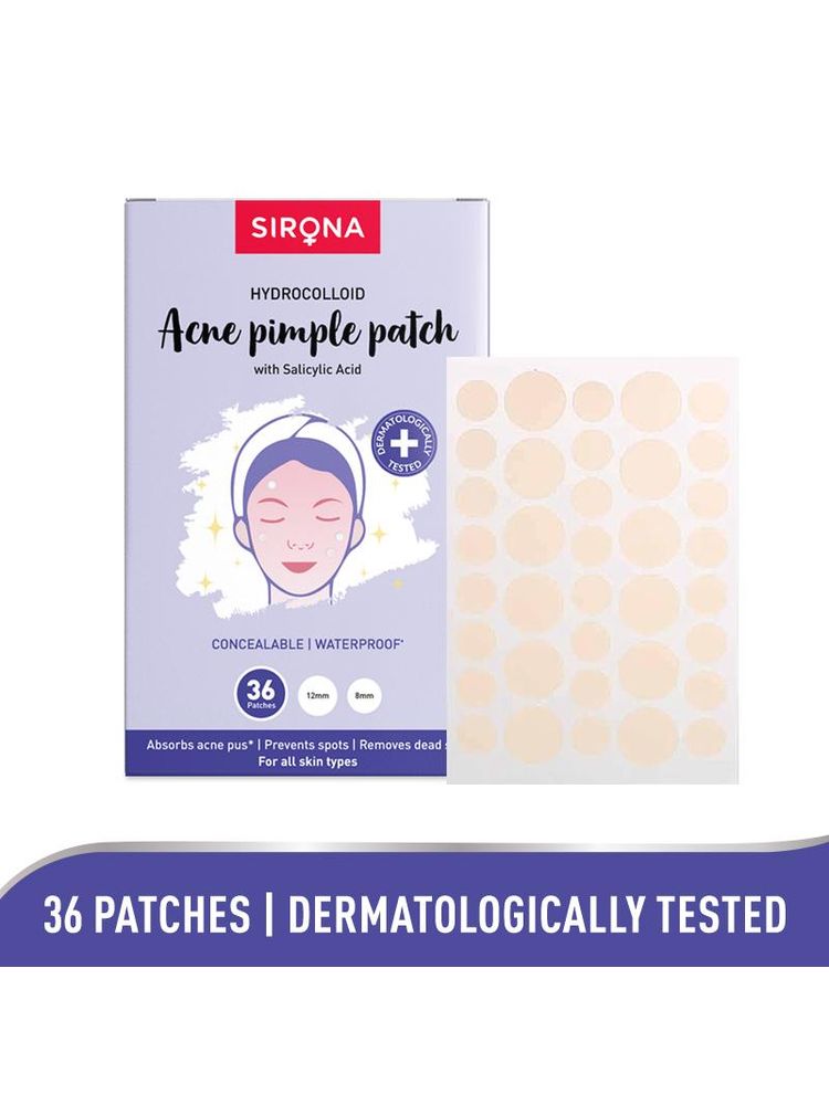 Sirona Anti Acne & Pimple Face Patches, 0.5% Salicylic Acid & 100% Hydrocolloid, Acne Spot Corrector