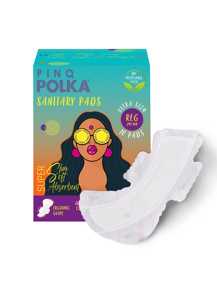 PINQ POLKA Sanitary Pads Ultra Thin Regular 10 Pads Regular Medium Flow Organic Cotton feel-image-35