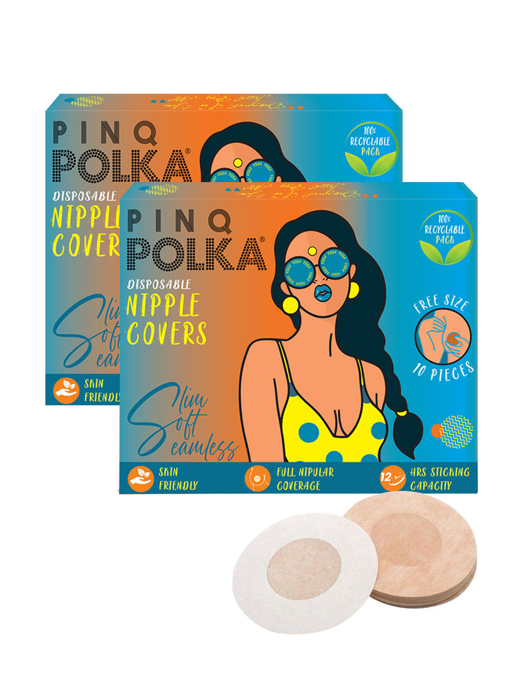 PINQ POLKA Disposable Nipple Cover Pasties Stickers Skin Friendly Sweat Proof Long Wear