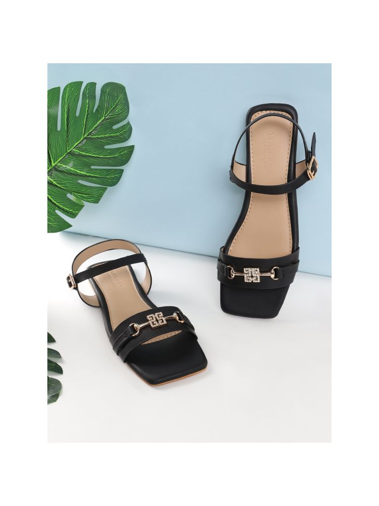 Truffle Collection Black Solid Flats-image-27