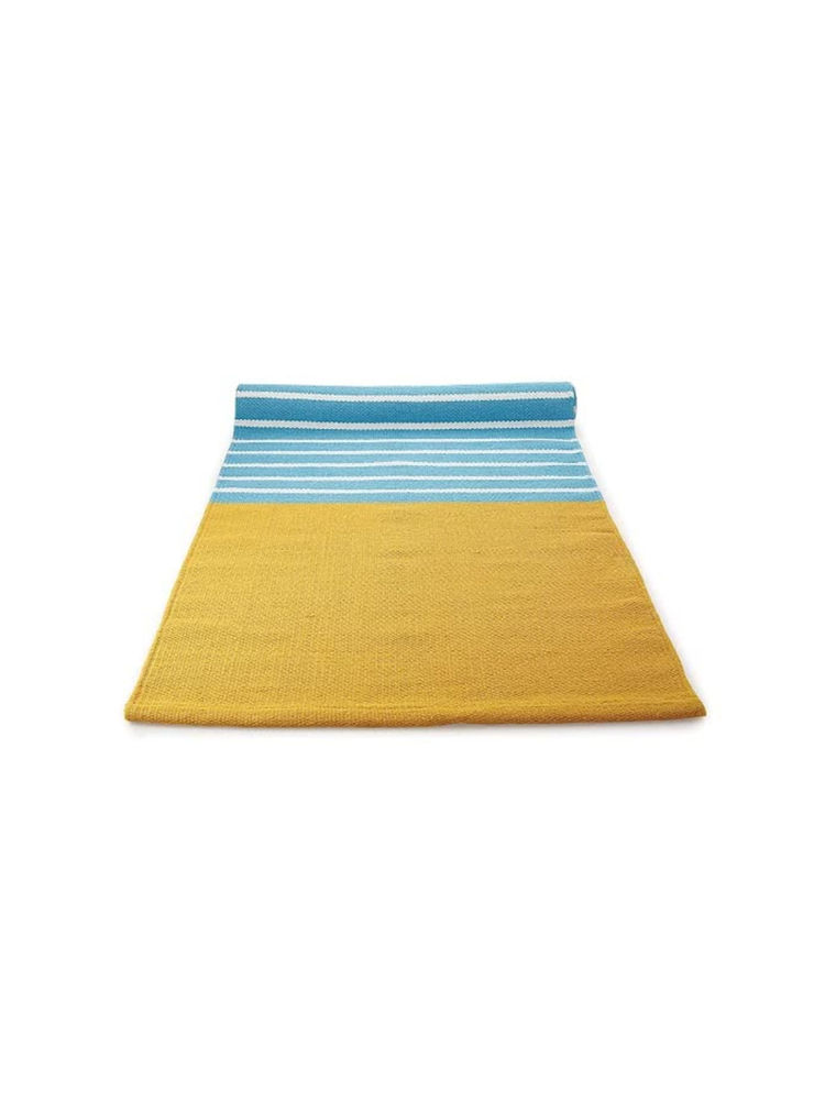 Strauss Yellow & Blue Premium Cotton Yoga Mat