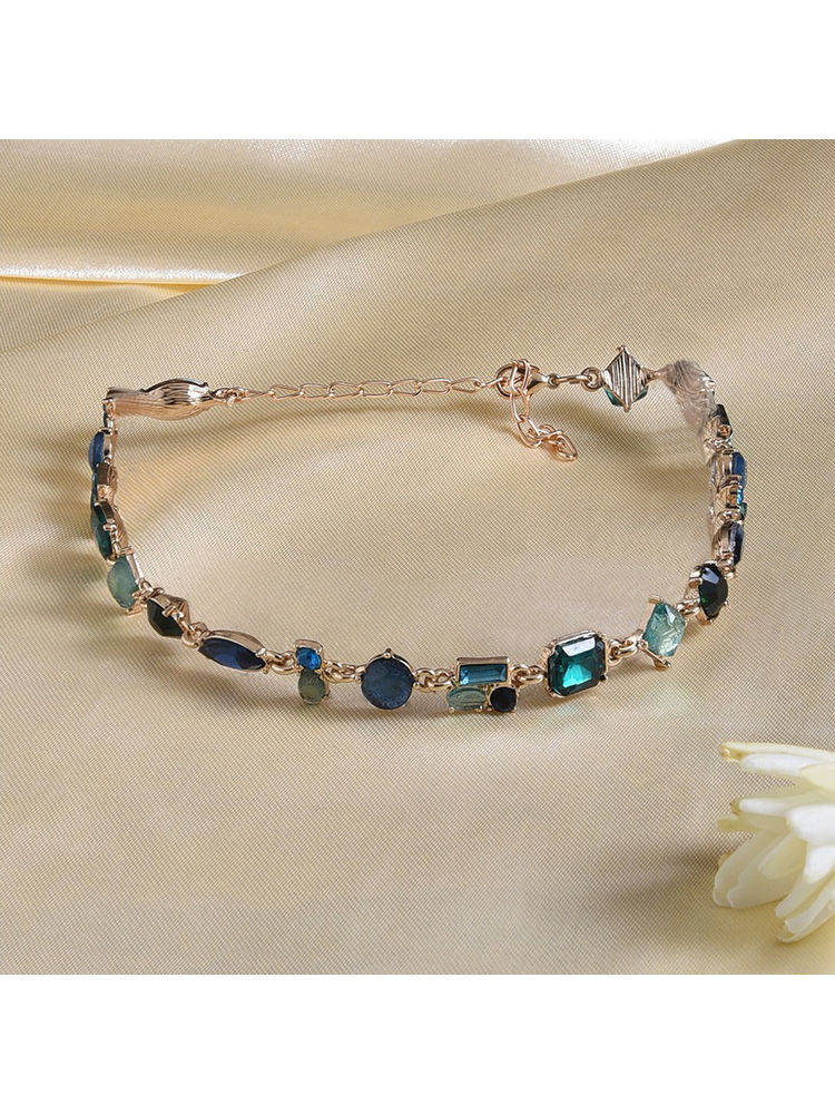 Zaveri Pearls Green & Blue Dazzling Stone Embellished Contemporary Necklace-ZPFK15164-picture-23