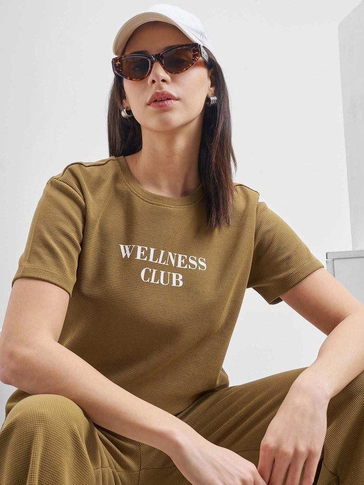 TOKYO TALKIES Women Brown Printed Boxy Crop T-Shirt-picture-14