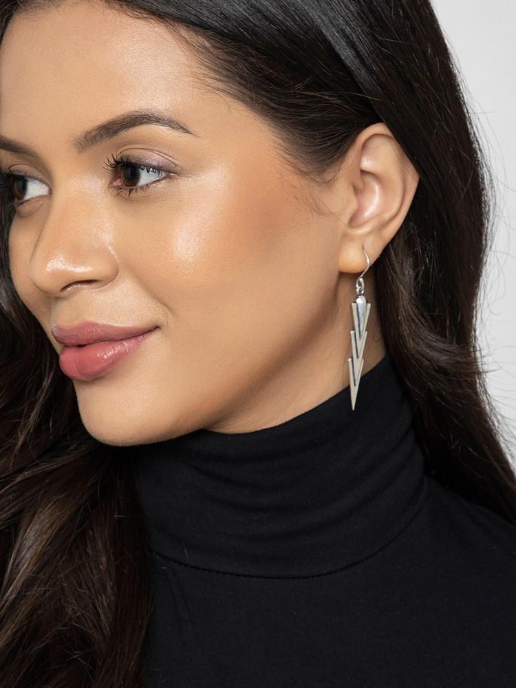 Studio One Love Women Silver Drop Earrings-image-12