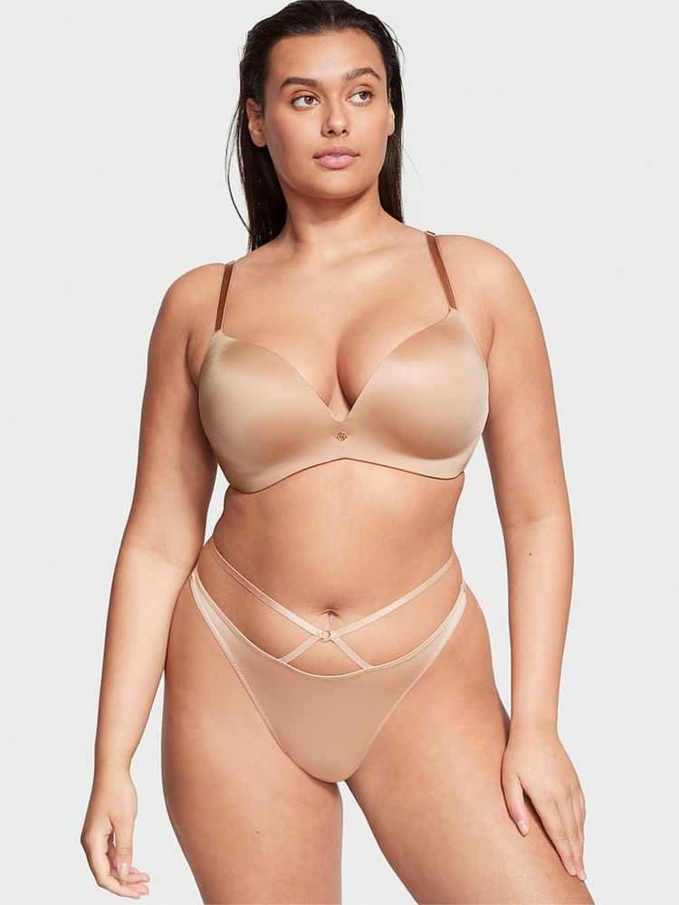 Victoria's Secret Very Sexy So Obsessed Strappy Thong Panty Beige-image-30