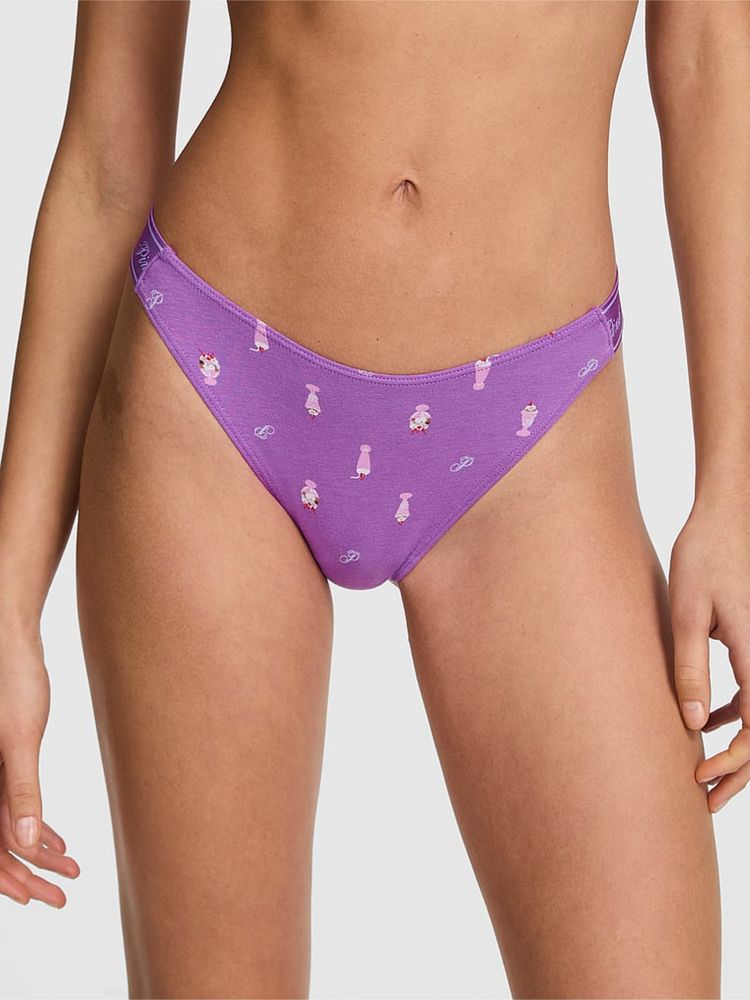 victoria's secret intimates Victoria's Secret Pink Logo Cotton High-Leg Thong Panty Purple-picture-37