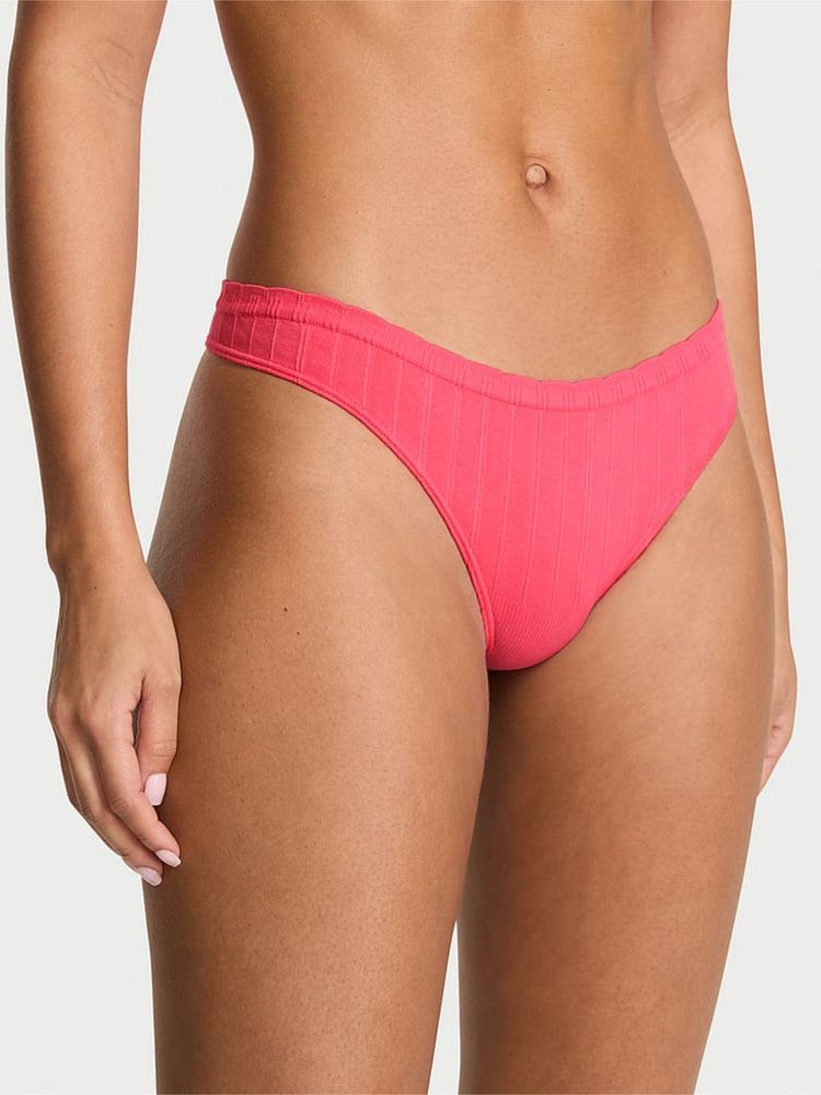 Victoria's Secret Seamless Cotton Rib Thong Panty Pink-image-35
