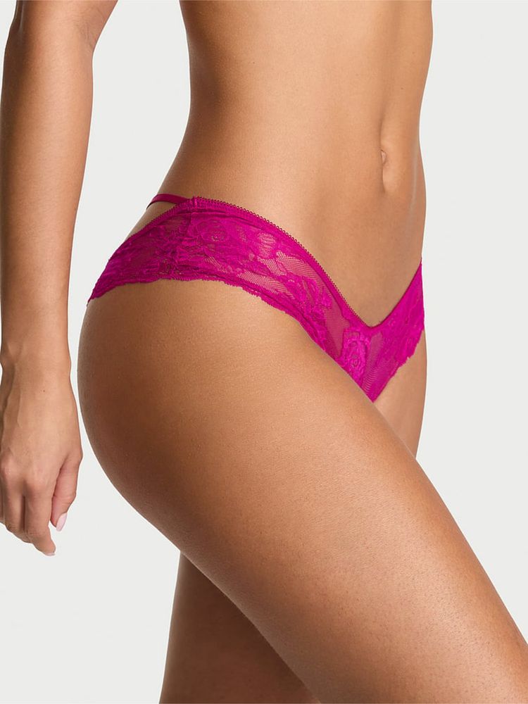 victoria's secret intimates Victoria's Secret Very Sexy Lace Strappy Hardware Open-Gusset Cheeky Panty Purple-picture-22