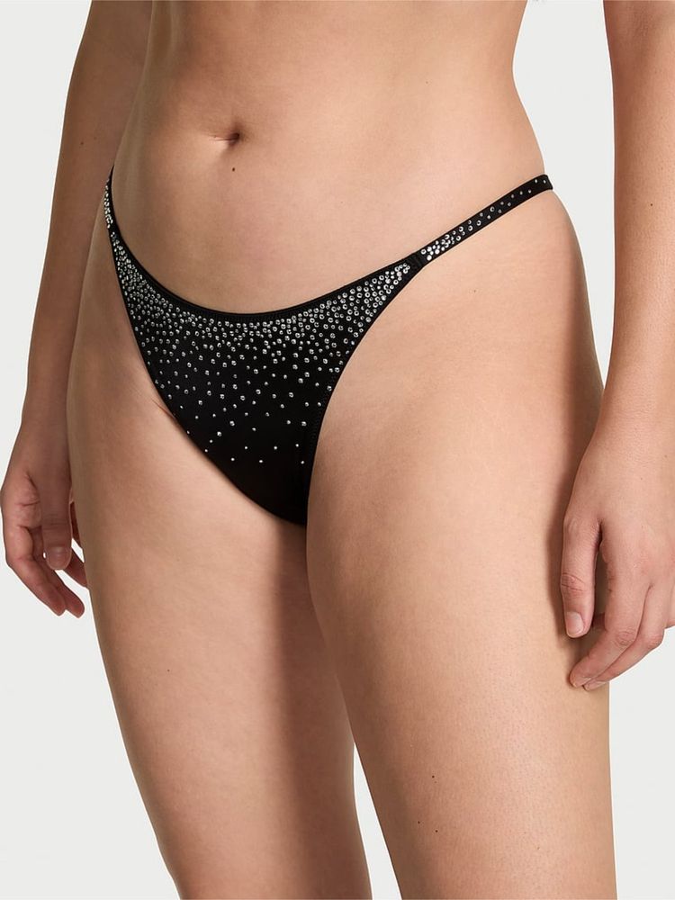 victoria's secret intimates Victoria's Secret Very Sexy Sparkle Crystal Shine Strap Brazilian Panty Black-picture-21