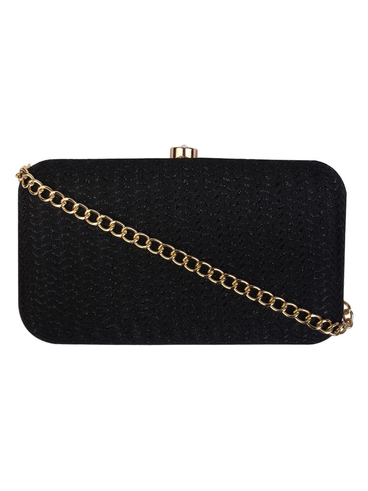 Vdesi Black Shimmer Clutch