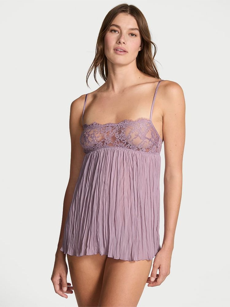 victoria's secret intimates Victoria's Secret Dream Angels Dare To Dream Lace Pleated Babydoll with Panty Pink (M)-picture-25