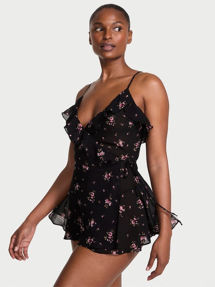 victoria's secret intimates Victoria's Secret Dream Angels Wisteria Sheer Chiffon Babydoll with Panty Multi-Color-picture-14
