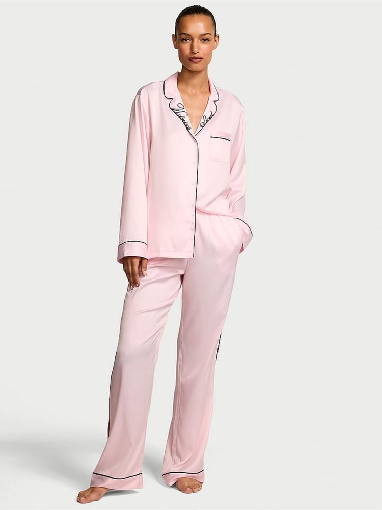 victoria's secret intimates Victoria's Secret Glazed Satin Nightsuit Pink (XS)-picture-10