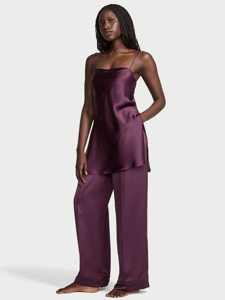 victoria's secret intimates Victoria's Secret Luxe Satin Tunic Cami and Pant Purple-picture-15