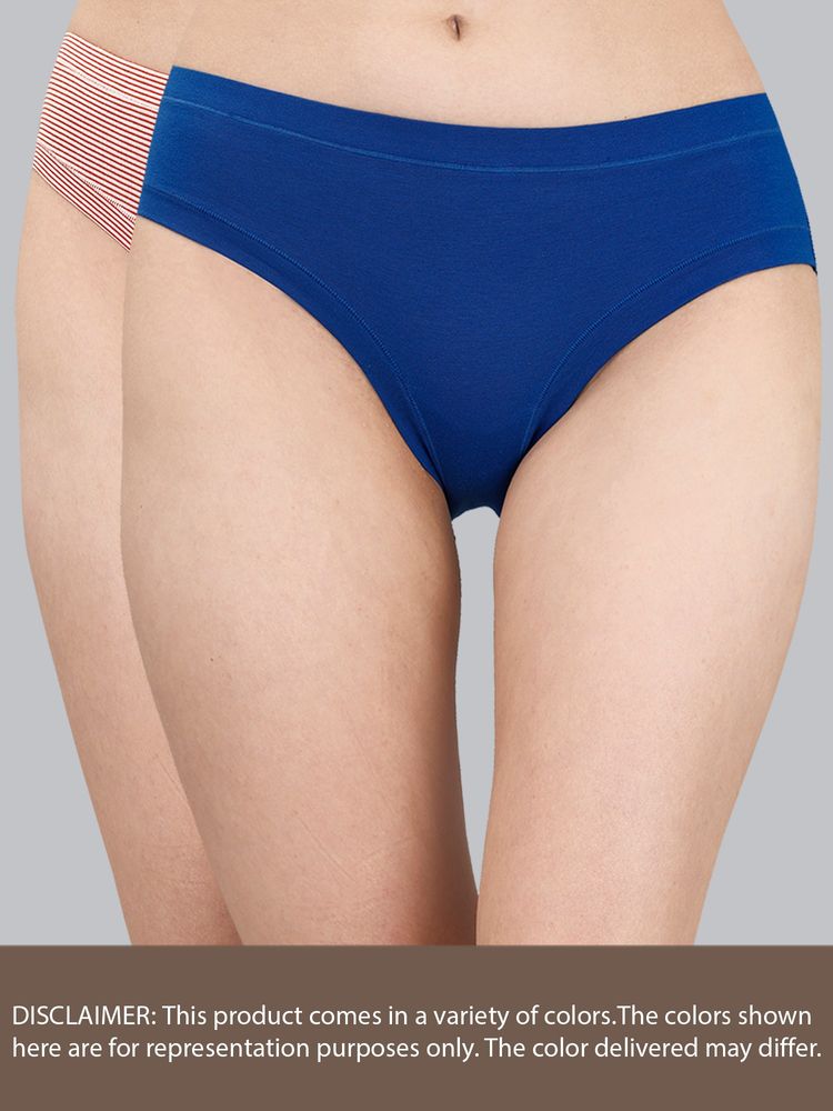 SOIE Women Mid Rise Stretch Cotton Seamless Full Coverage Shorty Panty Multi-Color (Pack of 2)-picture-18