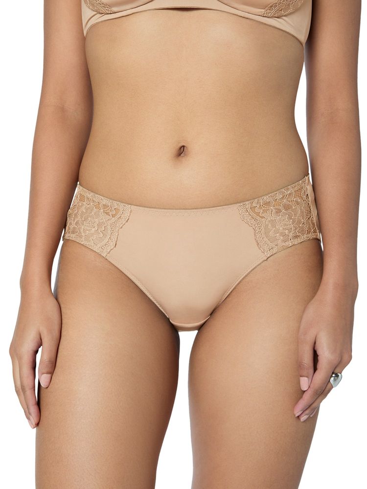 Triumph Sweet Line Smooth Medium Coverage Brief With Floral Lace Design Beige-picture-19