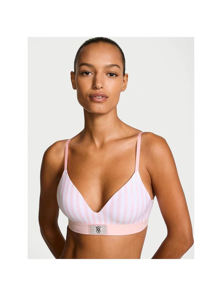 Victoria's Secret The T-shirt Shine Patch Lightly Lined Wireless Bra Pink-image-4