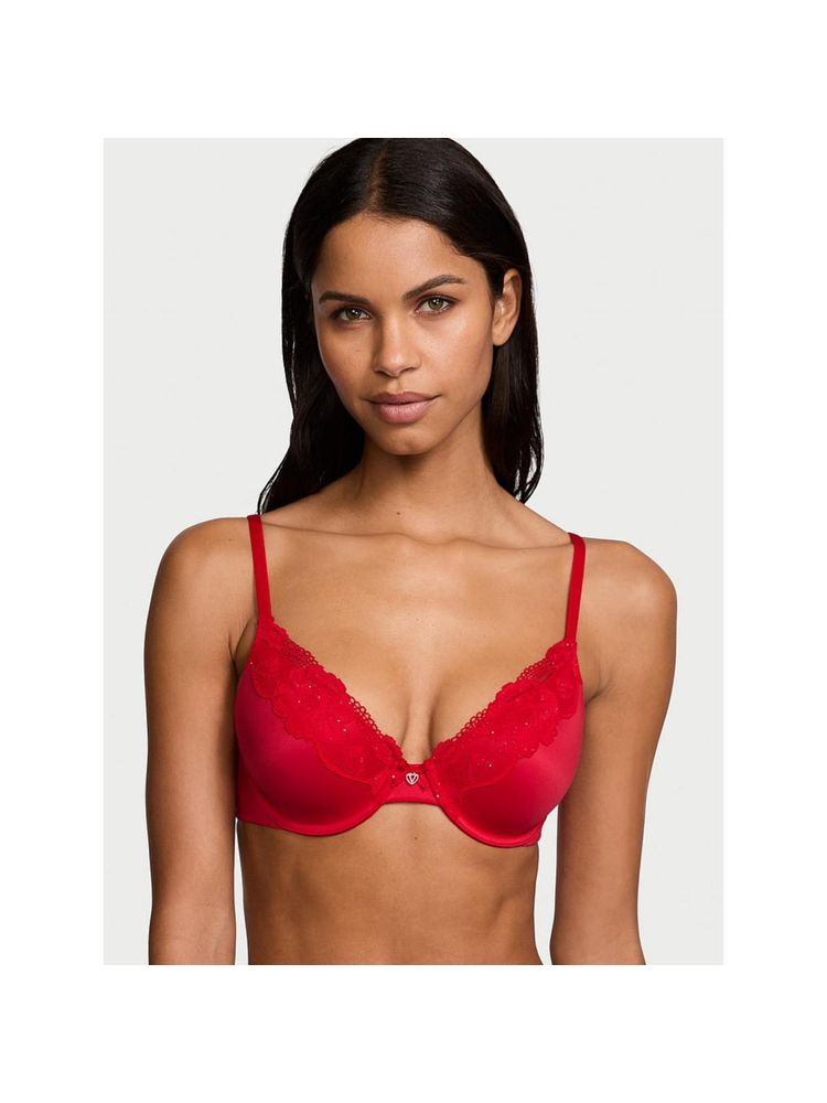 victoria's secret intimates Victoria's Secret Lace-Trim Lightly Lined Full-Coverage Bra Red-picture-23