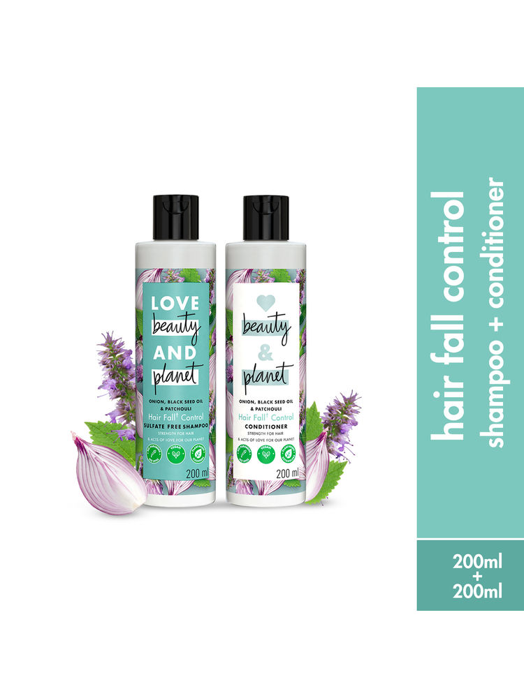 Love Beauty & Planet Onion Black Seed & Patchouli Hairfall Control Shampoo & Conditioner