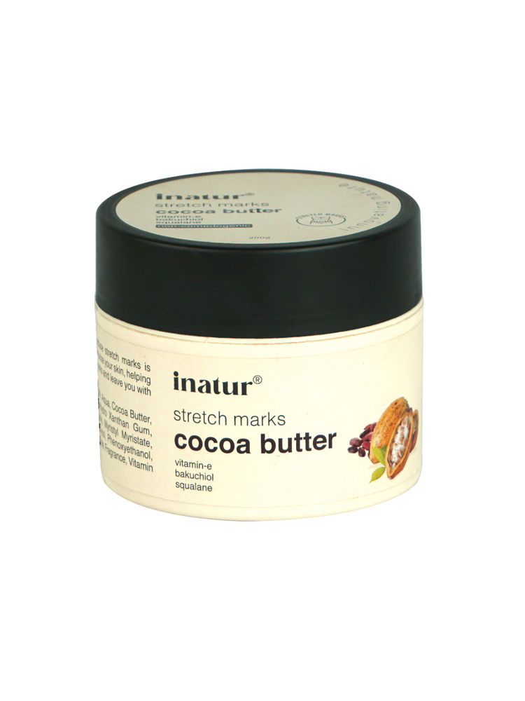 inatur Organic Cocoa Body Butter With Bakuchiol & Vitamin E, Ideal for Dry Skin, Stretch Mark