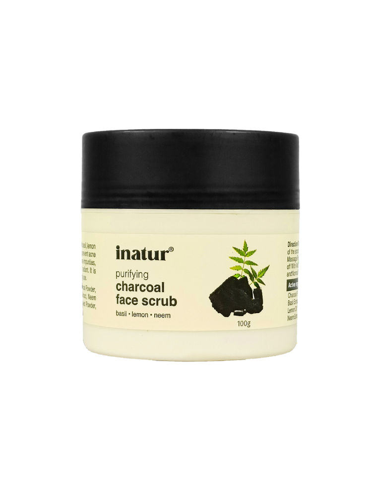 inatur Charcoal Face Scrub for Blackheads, Acne & Oily Skin with Neem & Basil, Sulphate-Free-picture-13