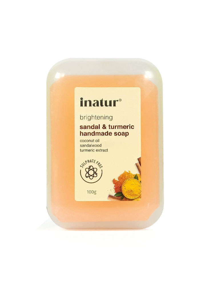 inatur Sandal & Turmeric Soap, 100% Natural & Vegan For Tan Removal & Brightening & All Skin Types-picture-27